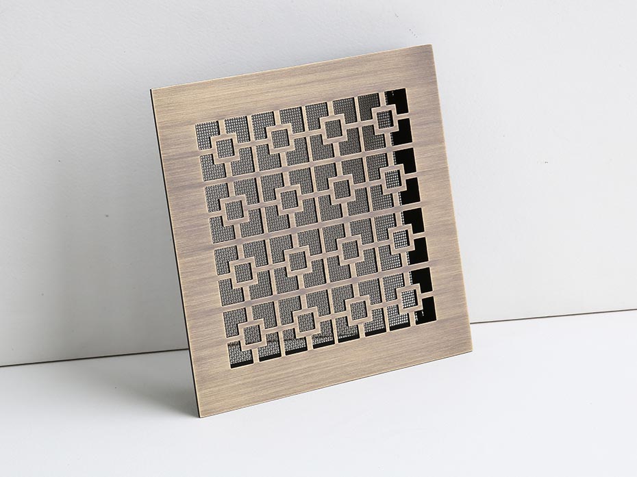 Решетка металлическая латунная Furnitek fg-30002 матовая бронза