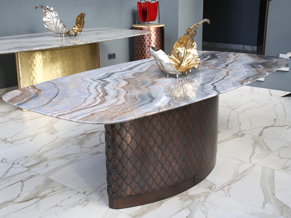 Стол обеденный овальный лодка Ar-Deco Furnitek FG-053 