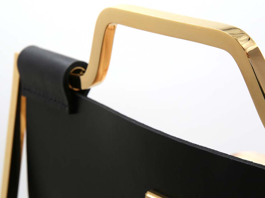 Дровница Furnitek FG-12035 полированная латунь