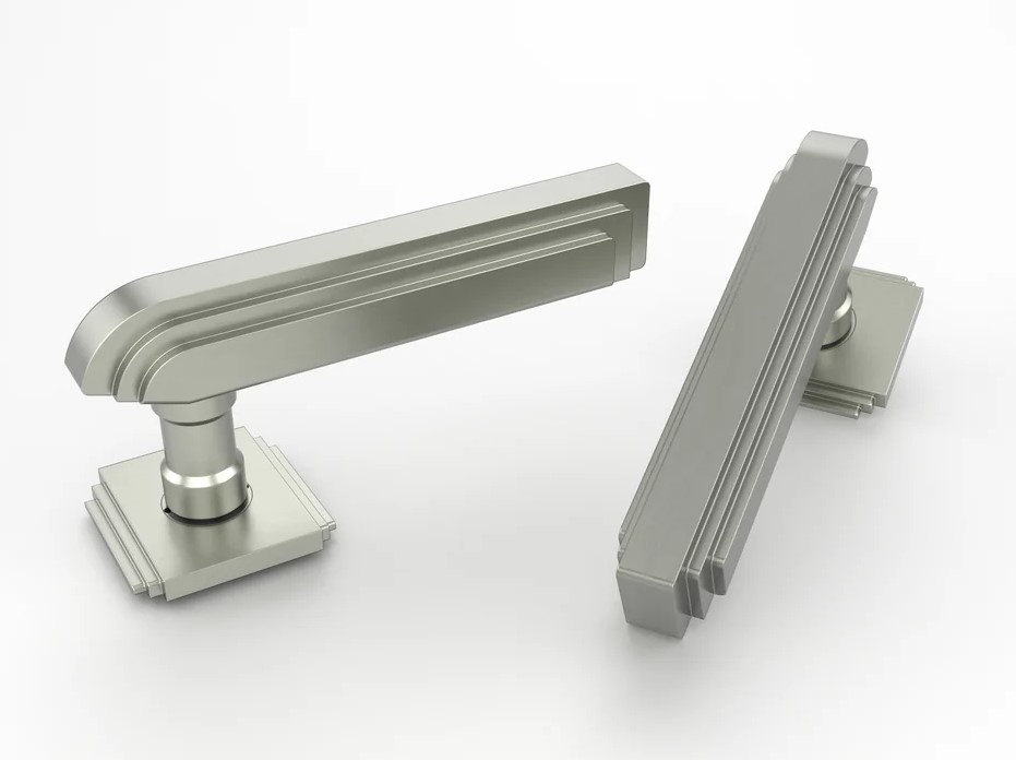 Дверная ручка на розетке Oliver Knights Bausan LH матовый никель