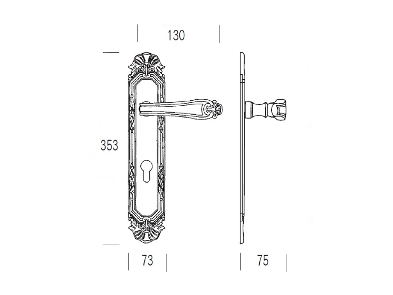 Дверная ручка на планке Salice Paolo ROCHEFORT 3031