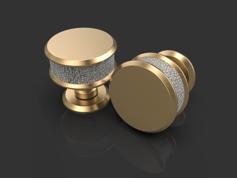 Дверная ручка-кноб Oliver Knights Shagreen DK полированная латунь