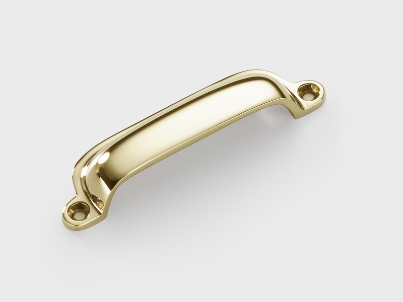 Мебельная ручка-ракушка Armac Martin Queslett полированная латунь