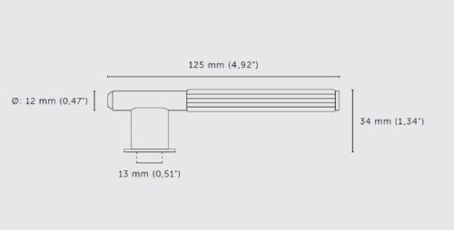 Мебельная L-образная ручка Buster & Punch GLB-02328 латунь