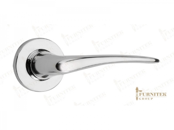 Дверная ручка на розетке Frank Allart 4602 полированный хром