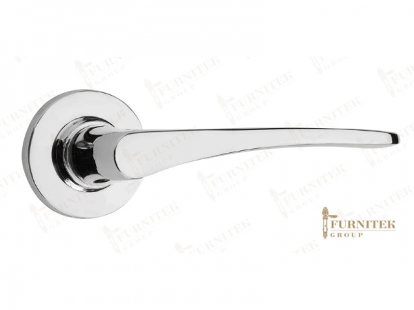 Дверная ручка на розетке Frank Allart 5052 полированный хром