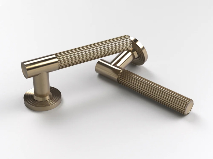 Дверная ручка на розетке Oliver Knights FAST LH матовая латунь