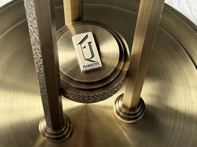 Стол кофейный FURNTEK Ar-Deco FG-206 круглый античная латунь