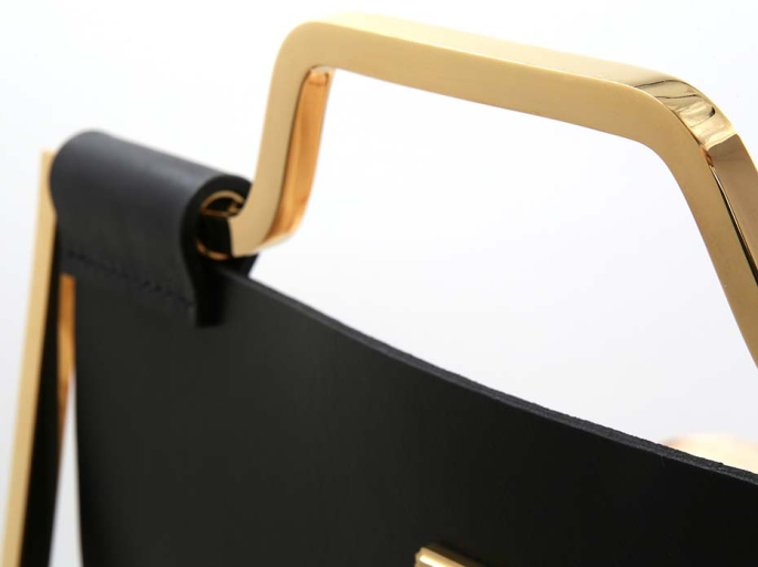 Дровница Furnitek FG-12035 полированная латунь