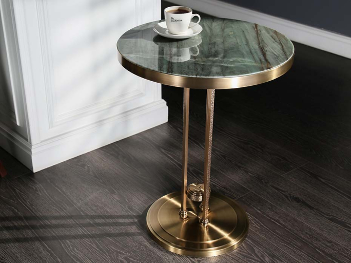 Стол кофейный круглый FURNITEK FG-062 античная латунь