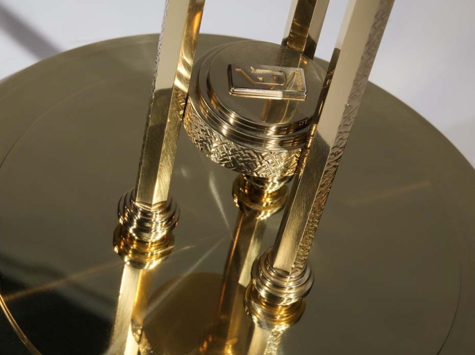 Стол кофейный Ar-Deco FG-066 круглый полированная латунь