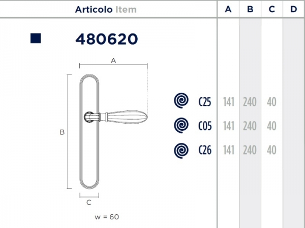 Дверная ручка на планке Enrico Cassina INDIRA 480620