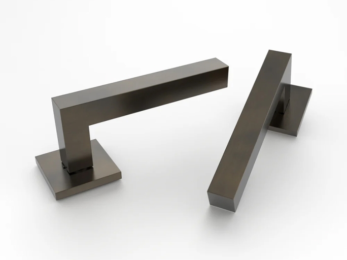 Дверная ручка на розетке Oliver Knights Benedict LH тёмная бронза