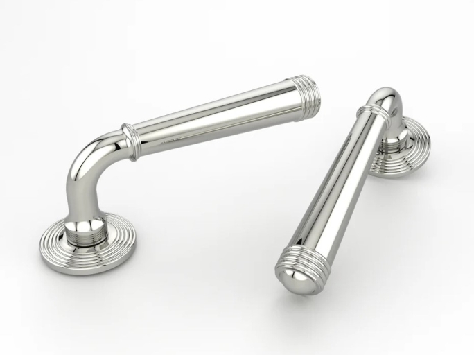 Дверная ручка на розетке Oliver Knights Cassius LH полированный никель