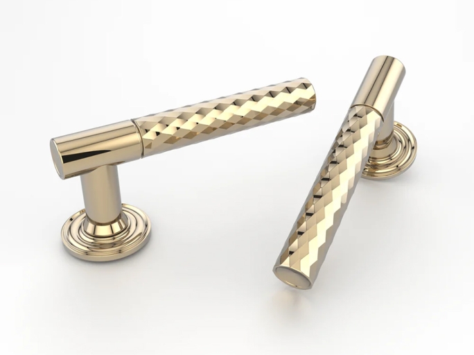 Дверная ручка на розетке Oliver Knights Hayes LH полированная латунь