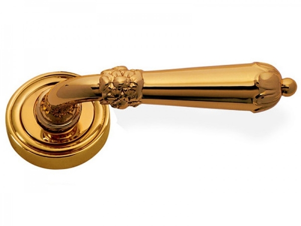 Дверная ручка на розетке Enrico Cassina TAMARA C09611 золото 24к