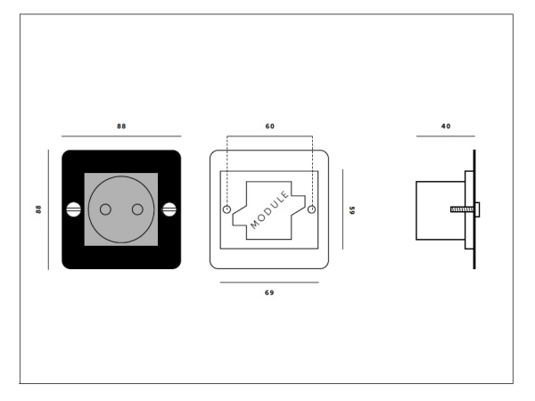 Розетка Buster & Punch одинарная 1G_Euro UK-MG-CO-1G-SM-A бронза