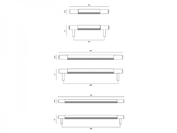 Ручка скоба мебельная Buster & Punch UK-PB-H-BL латунь