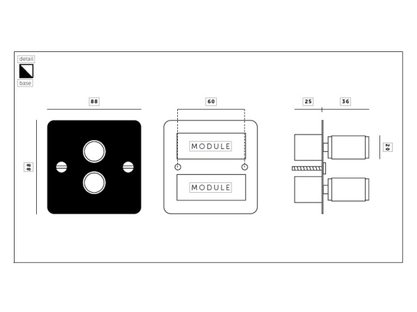 Диммер Buster & Punch двойной UK-DI-CO-2G-WH-BR-A