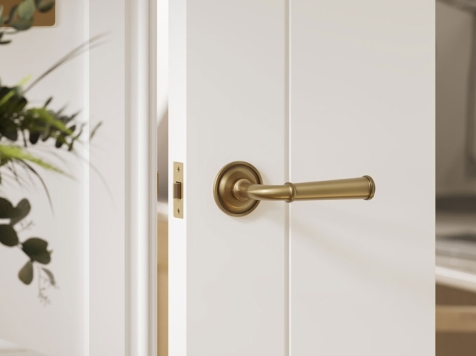 Дверная ручка на круглой розетке Frank Allart 77647849 античная латунь