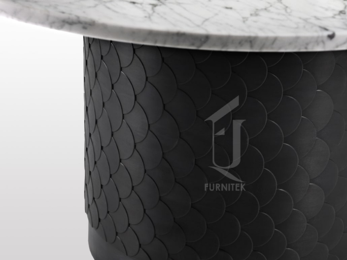 Стол обеденный Ar-Deco Furnitek FG-009 Черненая латунь