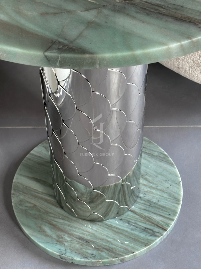 Столик кофейный круглый Ar-Deco Furnitek FG-038 столешница Кварцит