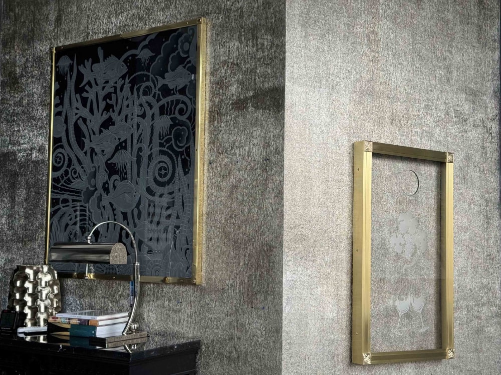 Панно для пробок на стену FURNITEK FG-04001 в латунной раме