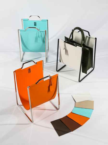 Подставки под сумки из латуни с натуральной кожей FURNITEK